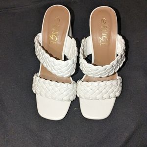 White Slip on sandals